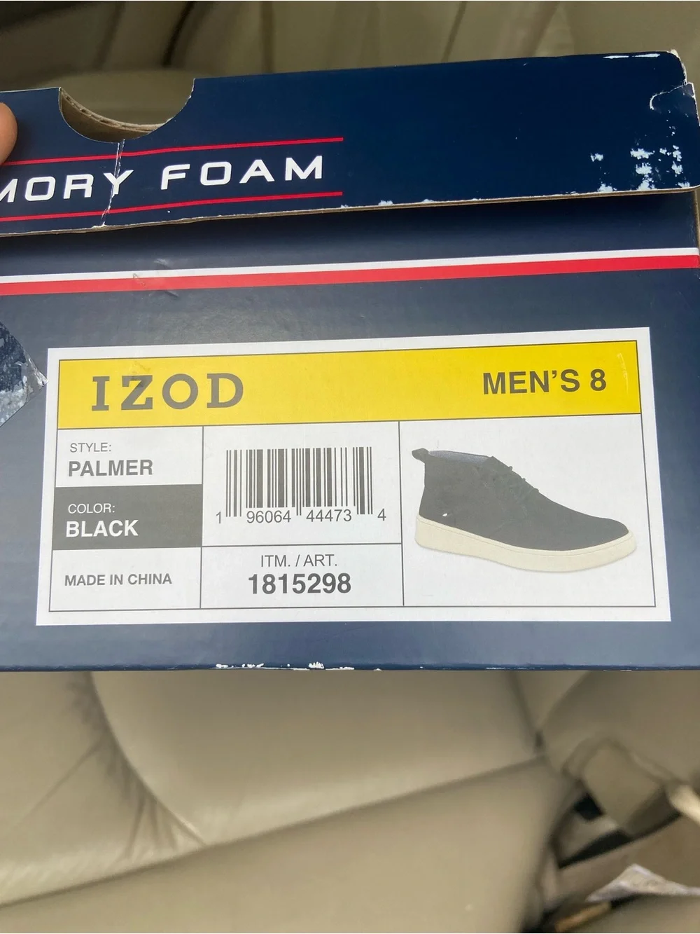 NIB IZOD Men's Palmer Black Chukka Boots With Memory Foam Size 8M New in box